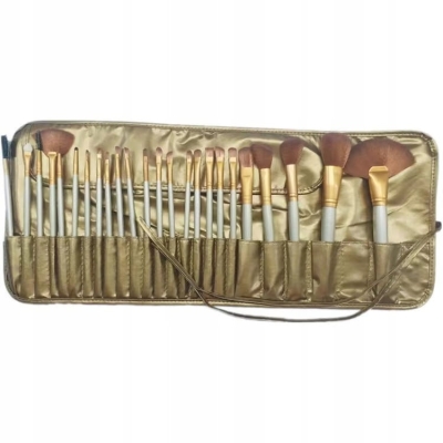 Duży Zestaw Profesjonalnych Pędzli do Makijażu w Etui 24szt