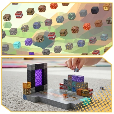 KLOCKI MAGNETYCZNE 100 elementów sześciany prezent dla dzieci