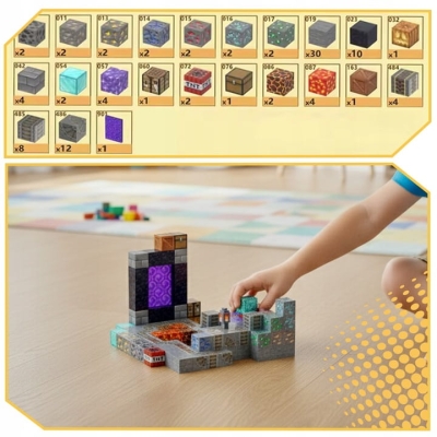 KLOCKI MAGNETYCZNE 100 elementów sześciany prezent dla dzieci