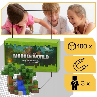 KLOCKI MAGNETYCZNE 100 elementów sześciany prezent dla dzieci