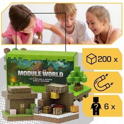 KLOCKI MAGNETYCZNE sześciany zestaw dla dzieci 200 elementów