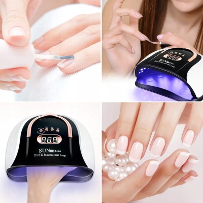 LAMPA DO PAZNOKCI UV LED 256W DO HYBRYD ŻELI MOCNA HYBRYDY SUN C4 PLUS LCD