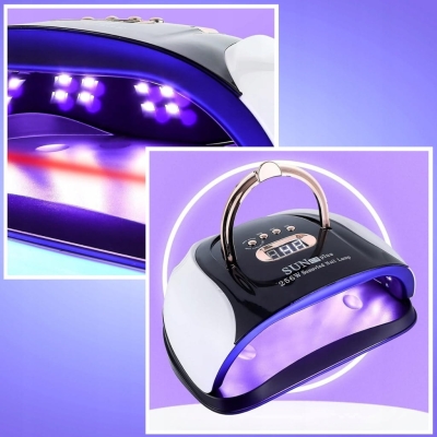 LAMPA DO PAZNOKCI UV LED 256W DO HYBRYD ŻELI MOCNA HYBRYDY SUN C4 PLUS LCD