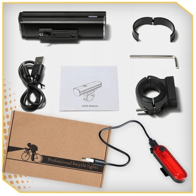 Lampka Rowerowa LED tylna USB Przednia Mocna Tył ZESTAW NA ROWER