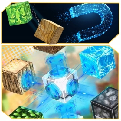 Magnetyczne Klocki Konstrukcyjne Świat Kostki Zestaw 132EL