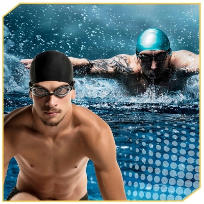 Okulary do pływania pływackie na basen gogle anti-fog okularki + etui