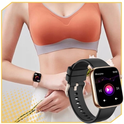 SMARTWATCH DAMSKI ZEGAREK ROZMOWY MENU PL ZDROWIE HD AMOLED 1,85