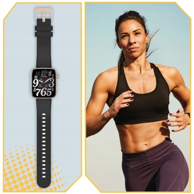 SMARTWATCH DAMSKI ZEGAREK ROZMOWY MENU PL ZDROWIE HD AMOLED 1,85