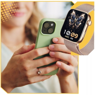 SMARTWATCH DAMSKI ZEGAREK ROZMOWY MENU PL ZDROWIE HD AMOLED 1,85