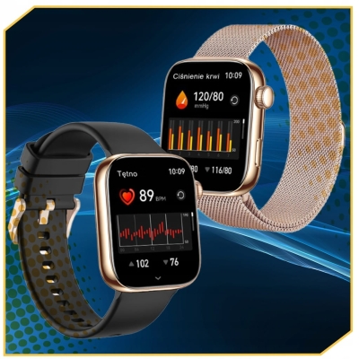 SMARTWATCH DAMSKI ZEGAREK ROZMOWY MENU PL ZDROWIE HD AMOLED 1,85