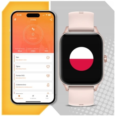 Smartwatch IPS 1,95" z rozmowami Bluetooth IP67  FitCloudPro Damski Polskie Menu