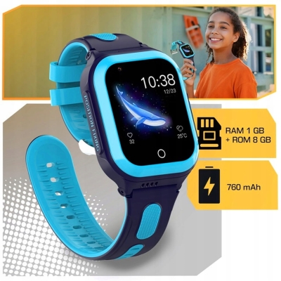 Smartwatch dla dzieci z lokalizacją GPS, funkcją rozmów, wideorozmów i pamięcią 8 GB
