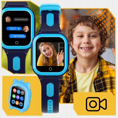 Smartwatch dla dzieci z lokalizacją GPS, funkcją rozmów, wideorozmów i pamięcią 8 GB