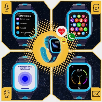 Smartwatch dla dzieci z lokalizacją GPS, funkcją rozmów, wideorozmów i pamięcią 8 GB