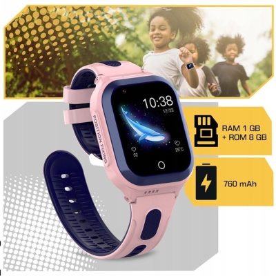Smartwatch dla dzieci z lokalizacją GPS, funkcją rozmów, wideorozmów i pamięcią 8 GB