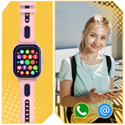 Smartwatch dla dzieci z lokalizacją GPS, funkcją rozmów, wideorozmów i pamięcią 8 GB