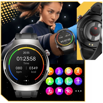 SMARTWATCH ZEGAREK MĘSKI Z EKG – MENU PL – ROZMOWY – POMIAR CUKRU, CIŚNIENIA, TĘTNA