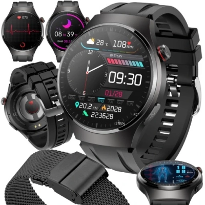 SMARTWATCH ZEGAREK MĘSKI Z EKG – MENU PL – ROZMOWY – POMIAR CUKRU, CIŚNIENIA, TĘTNA