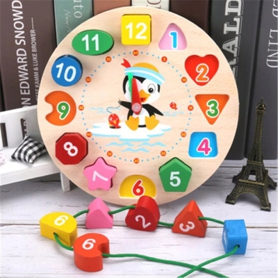 Polecamy - Kreatywny Edukacyjny Zegar Sorter Sensoryczny Montessori Drewniany Nauka Godzin