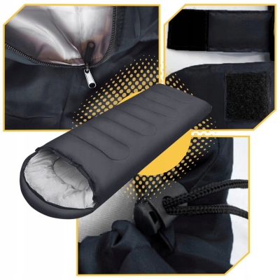 Śpiwór Turystyczny Ciepły Mumia Kołdra Lekki Pokrowiec z Kapturem 2w1 Duży