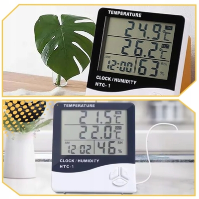 STACJA POGODOWA POGODY TERMOMETR HIGROMETR CZUJNIK SONDA ZEGAR BUDZIK METEO