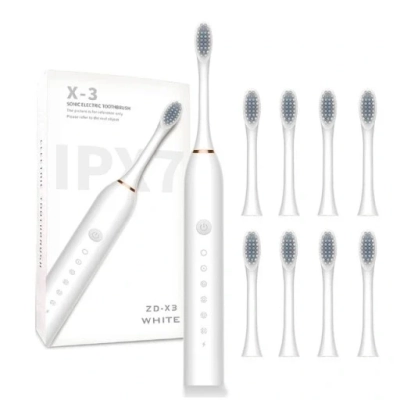 SZCZOTECZKA SONICZNA X-3 | ELEKTRYCZNA | 6 TRYBÓW | 4 KOŃCÓWKI | KOLOR BIAŁY