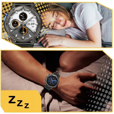 Smartwatch męski wodoodporny z funkcją rozmów GPS Menu PL Sport AMOLED