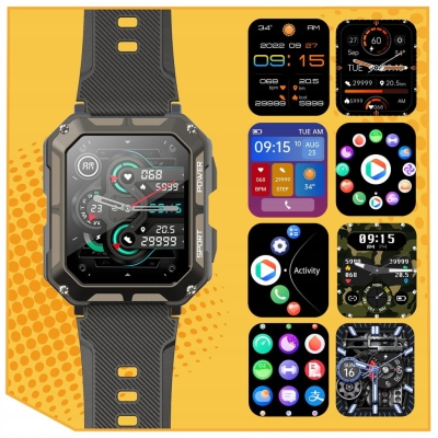 ZEGAREK SMARTWATCH PANCERNY MILITARNY MROZOODPORNY PL MENU FOLIA GRATIS