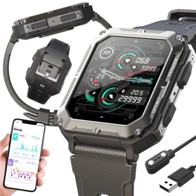 ZEGAREK SMARTWATCH PANCERNY MILITARNY MROZOODPORNY PL MENU FOLIA GRATIS