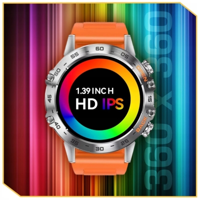 ZEGAREK SMARTWATCH SPORTOWY ROZMOWY MĘSKI DAMSKI POLSKIE MENU POMARAŃCZOWY SPORT