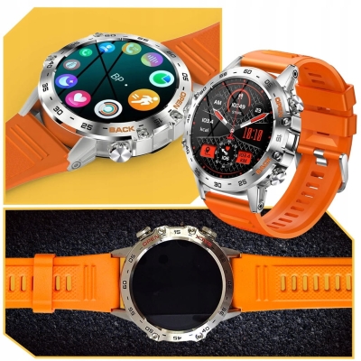 ZEGAREK SMARTWATCH SPORTOWY ROZMOWY MĘSKI DAMSKI POLSKIE MENU POMARAŃCZOWY SPORT
