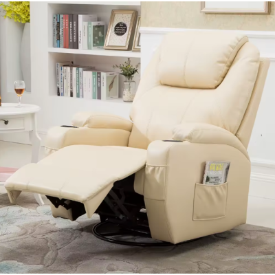 Fotel Masujący Bujany Rozkładany Premium Beżowy