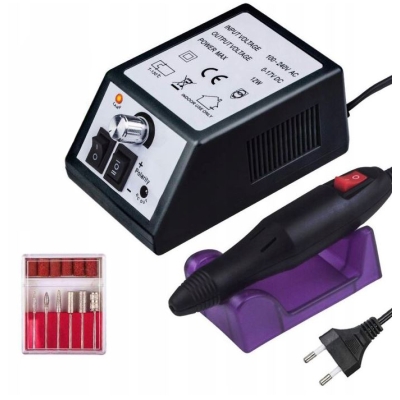 Frezarka do paznokci MANICURE MERCEDES 2000 czarna + zestaw frezów