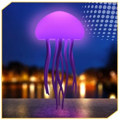 LAMPKA NOCNA MEDUZA 12 WIELOKOLOROWYCH ŻARÓWEK LED STEROWANIE GŁOSEM