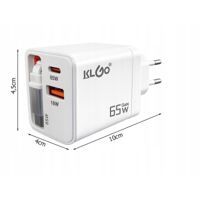 Szybka ładowarka sieciowa usb 65w kabel usb-c usb quick charge uniwersalna