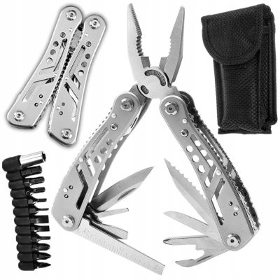 MULTITOOL SURVIVALOWY NARZĘDZIĘ WIELOFUNKCYJNE SURWIWALOWE 24W1 Z ETUI