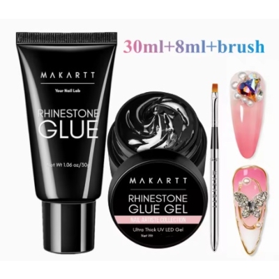 Makartt Nail Rhinestone Glue Gel do paznokci, 30g Super mocny żel samoprzylepny do klejnotów do paznokci, klejnotów, brokatów, kryształów, koralików i