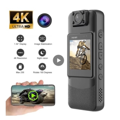 4K 1080P HD WiFi Mini kamera Przenośny cyfrowy rejestrator wideo BodyCam Noktowizor na podczerwień Sportowy rejestrator DV Mała kamera rowerowa