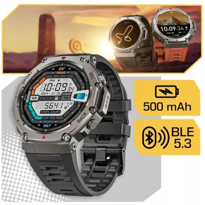 SMARTWATCH ZEGAREK MĘSKI WODOSZCZELNY GPS MENU POLSKIE ROZMOWY SPORT AMOLED