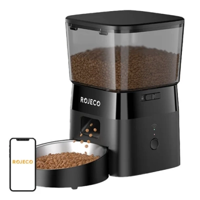 Inteligentny Dozownik Karmy Rojeco 2L Pet Feeder Wifi Version (Czarny)