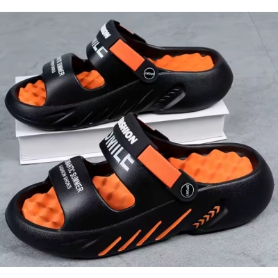 Masażowe kapcie męskie Letnie oddychające kapcie EVA Dwufunkcyjne sandały dla mężczyzn Lekkie buty letnie dla mężczyzn Plus Size 43-44