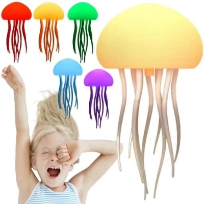 LAMPKA NOCNA MEDUZA 12 WIELOKOLOROWYCH ŻARÓWEK LED STEROWANIE GŁOSEM
