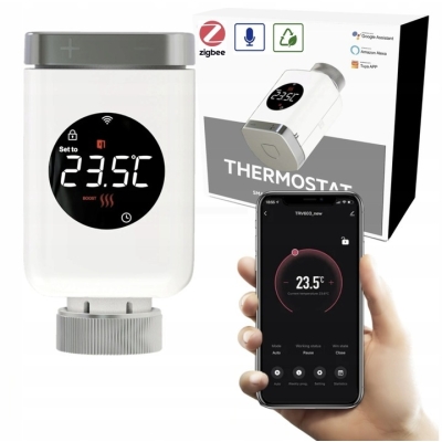 Głowica Termostatyczna MOES Zigbee Tuya Termostat Grzejnikowy SMART