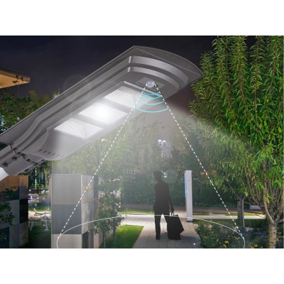 LAMPA SOLARNA LED LATARNIA ULICZNA OGRODOWA CZUJNIK RUCHU ZMIERZCHU + PILOT