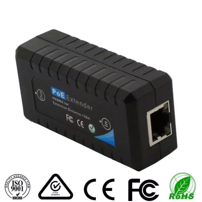 1-portowy przedłużacz PoE 10/100M o zasięgu 120 m IEEE802.3af do kamery IP Ethernet