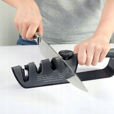 Ostrzałka do noży nożyczek trójfazowa osełka z regulacją kąta ostrzenia 3w1