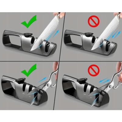 Ostrzałka do noży nożyczek trójfazowa osełka z regulacją kąta ostrzenia 3w1
