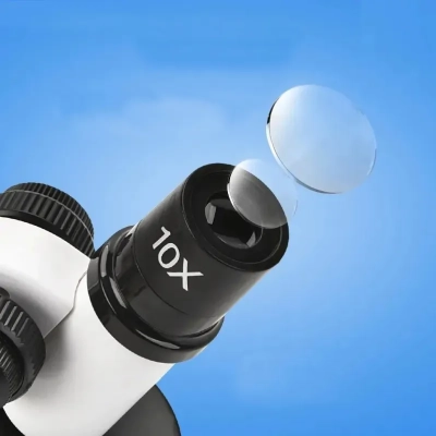 Mikroskop naukowy optyczny laboratoryjny 3 obiektywy zoom 300x-1200x zestaw